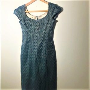 Damask Blue and Gold Dress